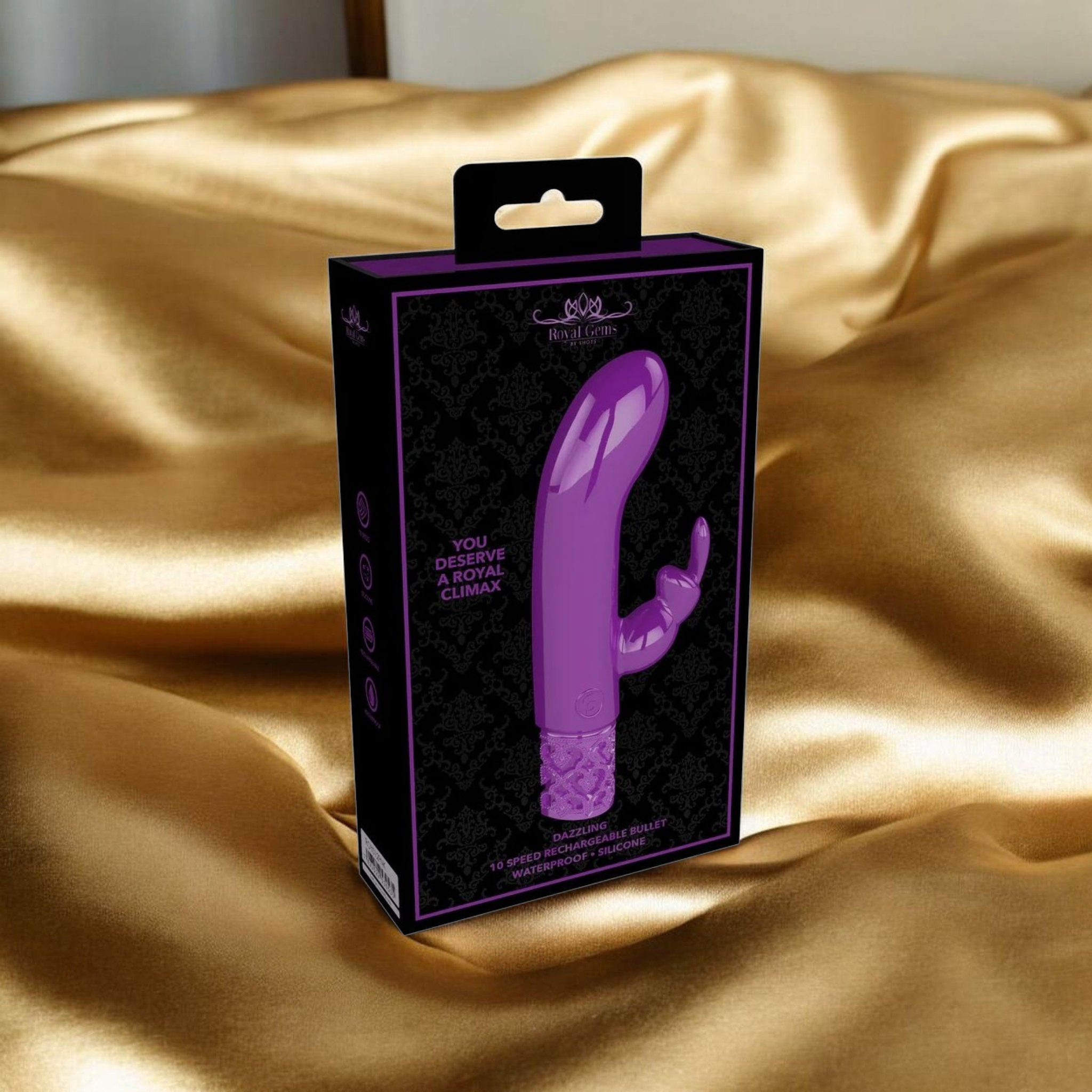 Royal Gems Dazzling Rechargeable Rabbit Bullet Purple